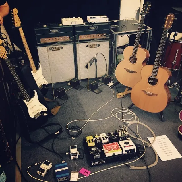 Connor's touring rig: amps, guitars and pedalboard backstage